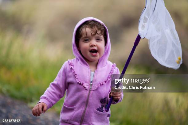 child with bug net - chris putnam fotografías e imágenes de stock