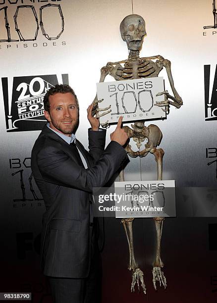 Actor TJ Thyne arrives at Fox TV's celebration of "Bones" 100th episode at 650 North on April 7, 2010 in Los Angeles, California.