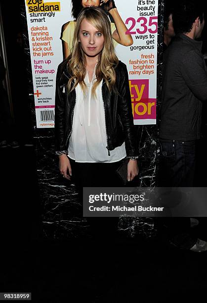 Actress Megan Park attends the 11th Anniversay Celebration of Nylon Magazine at Trousdale on April 7, 2010 in West Hollywood, California.