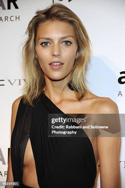 Anja Rubik attends the amfAR New York Gala co-sponsored by M.A.C Cosmetics at Cipriani 42nd Street on February 10, 2010 in New York City.