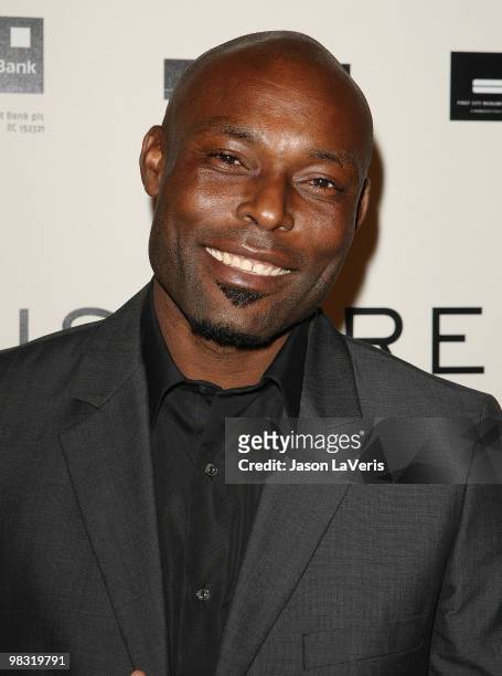 Actor Jimmy Jean-Louis attends the "Hollywood Glamour Collection" launch party at Beverly Hills Hotel on April 7, 2010 in Beverly Hills, California.