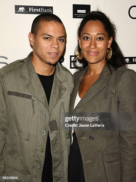 Actor Evan Ross and actress Tracee Ellis Ross attend the "Hollywood Glamour Collection" launch party at Beverly Hills Hotel on April 7, 2010 in...