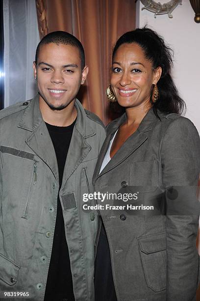 Actors Evan Ross and Tracee Ellis Ross attends the Launch Party and fashion show for designer Chris Aire's "Hollywood Glamour Collection" at the...