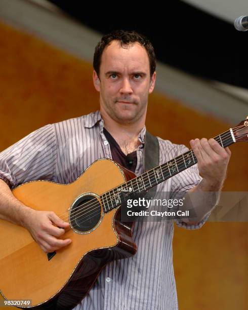 Dave Matthews performing at the New Orleans Jazz & Heritage Festival on April 29 2006