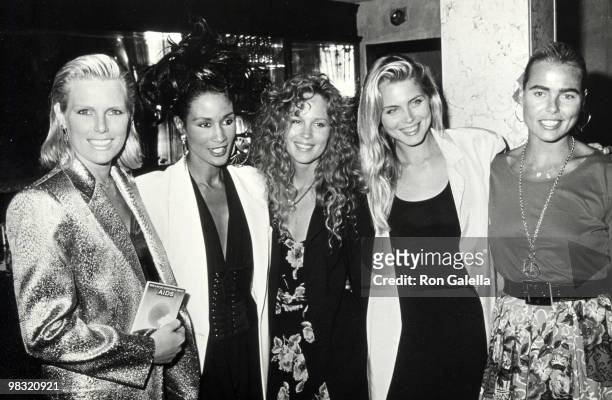 Model Beverly Johnson, Patti Hansen, Rosie Vela, Kim Alexis and Margaux Hemmingway attending "You Can Do Something About AIDS" on June 13, 1988 at...