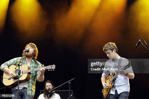 Robin Pecknold and Skyler Skjelset of Fleet Foxes performs on day two of Hard Rock Calling at Hyde Park on June 27, 2009 in London, England.