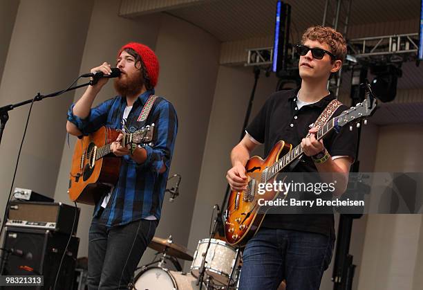 Fleet Foxes performs during the 2009 Lollapalooza music festival at Grant Park on August 7, 2009 in Chicago, Illinois.