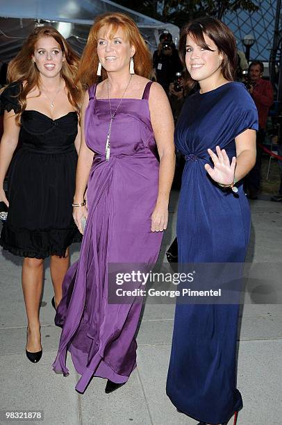 Sarah Ferguson, the Duchess of York with Princesses Beatice and Eugenie of York attend the "The Young Victoria" Premiere held at Roy Thomson Hall...