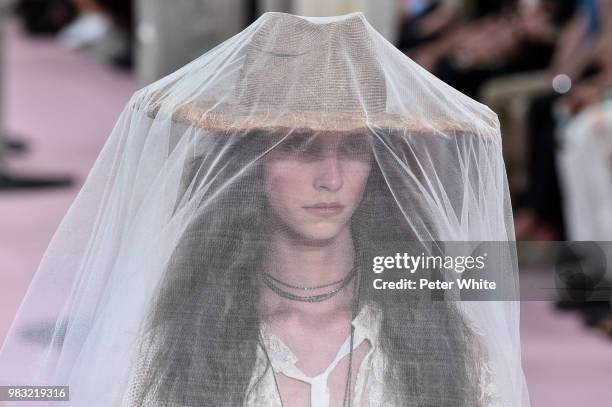 Model walks the runway during the Ann Demeulemeester Menswear Spring/Summer 2019 show as part of Paris Fashion Week on June 22, 2018 in Paris, France.