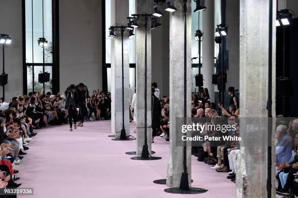 Models walk the runway during the Ann Demeulemeester Menswear Spring/Summer 2019 show as part of Paris Fashion Week on June 22, 2018 in Paris, France.