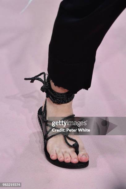 Model walks the runway during the Ann Demeulemeester Menswear Spring/Summer 2019 show as part of Paris Fashion Week on June 22, 2018 in Paris, France.