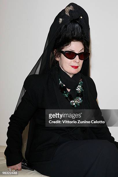 Fashion Journalist Diane Pernet attends "A Shaded View On Fashion Film" Film Festival Press Conference held at Palazzo Morando on April 8, 2010 in...