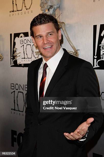 David Boreanaz attends the "Bones" 100th episode celebration at 650 North on April 7, 2010 in West Hollywood, California.