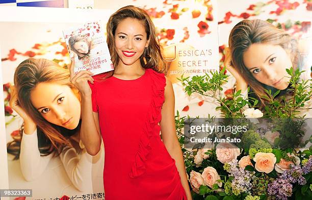Model Jessica Michibata, girlfriend of Formula One driver Jenson Button attends her book "Jessica's Secret" launch event at Libro Shibuya on April 8,...