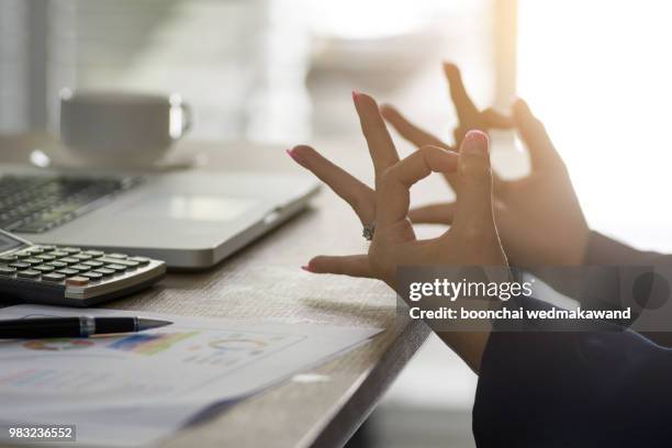 yoga relaxation at work - employee wellbeing stock pictures, royalty-free photos & images