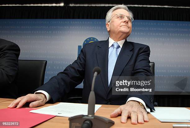 Jean-Claude Trichet, president of the European Central Bank , listens during a news conference at the ECB headquarters in Frankfurt, Germany, on...