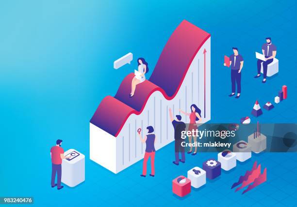 business strategy concept - 3d pie chart stock illustrations