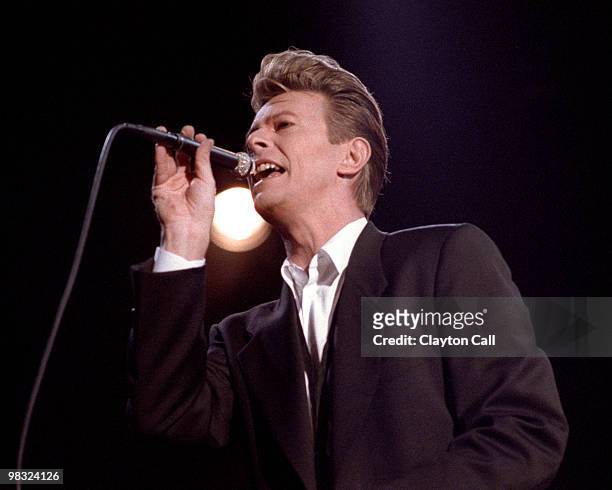 David Bowie performing at Shoreline Ampitheater in Mountain View, CA on May 28 1990