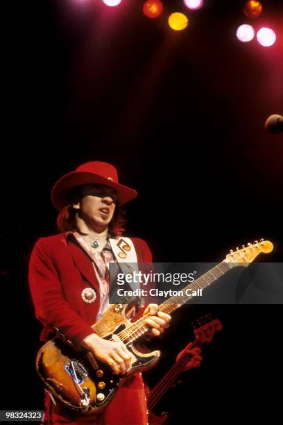 Stevie Ray Vaughan performing at the Warfield Theater in San Francisco on November 24, 1984.
