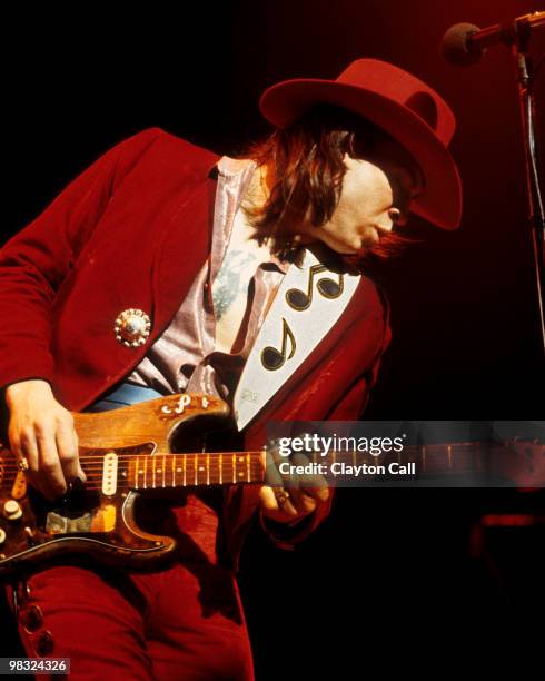 Stevie Ray Vaughan performing at the Warfield Theater in San Francisco on November 24, 1984.