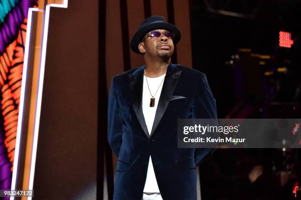 Bobby Brown speaks onstage at the 2018 BET Awards at Microsoft Theater on June 24, 2018 in Los Angeles, California.