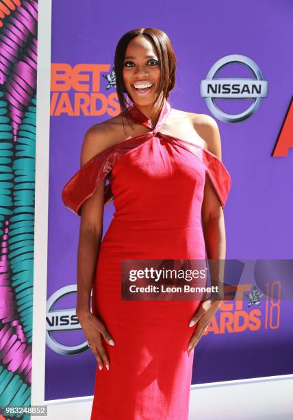 Yvonne Orji attends the 2018 BET Awards at Microsoft Theater on June 24, 2018 in Los Angeles, California.