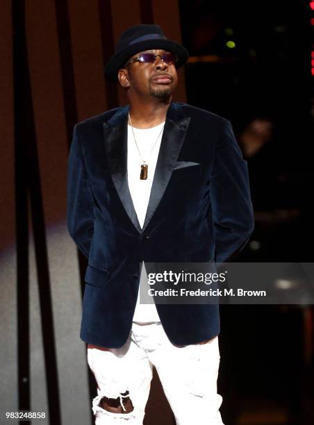 Bobby Brown speaks onstage at the 2018 BET Awards at Microsoft Theater on June 24, 2018 in Los Angeles, California.