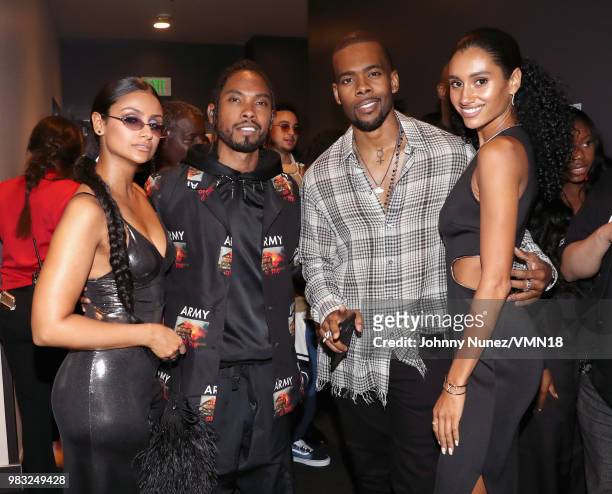 Miguel and Mario are seen backstage at the 2018 BET Awards at Microsoft Theater on June 24, 2018 in Los Angeles, California.