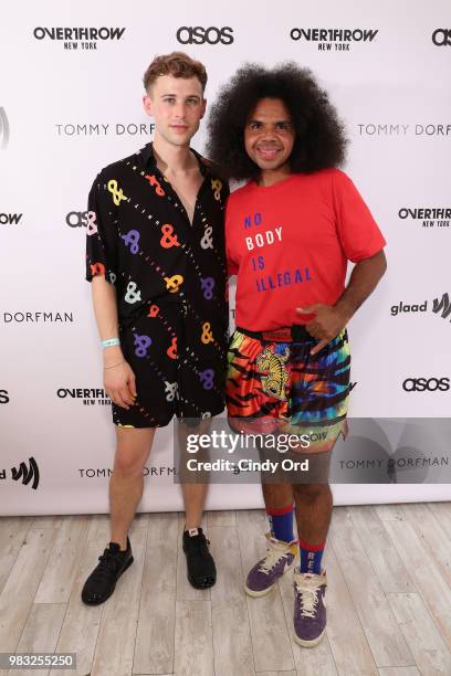 Tommy Dorfman and Director of Events and Programming at Overthrow New York Powermalu attend the NYC Pride Party benefiting GLAAD hosted by Tommy...