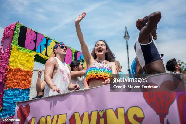 Ilana Glazer attends the 2018 New York City Pride March on June 24, 2018 in New York City.