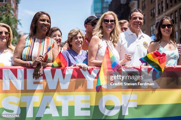 Sandra Lee and New York City Governor Andrew Cuomo attend the 2018 New York City Pride March on June 24, 2018 in New York City.