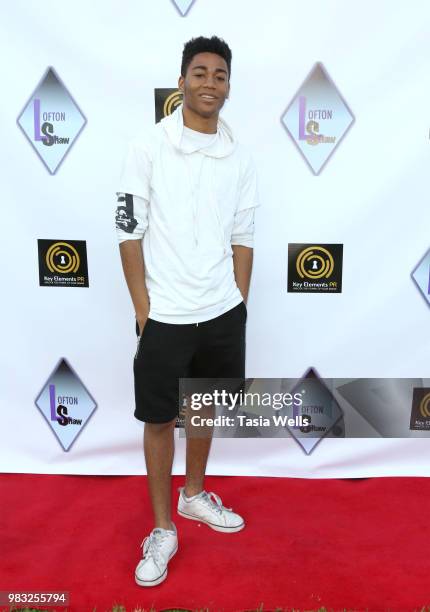 Isaac Edwards attends Lofton Shaw's 18th birthday party on June 24, 2018 in Northridge, California.