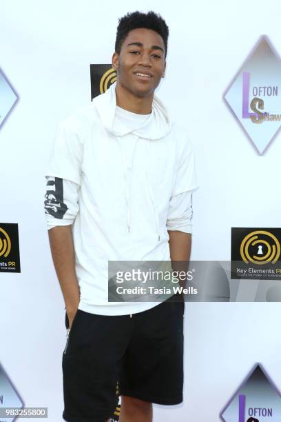 Isaac Edwards attends Lofton Shaw's 18th birthday party on June 24, 2018 in Northridge, California.