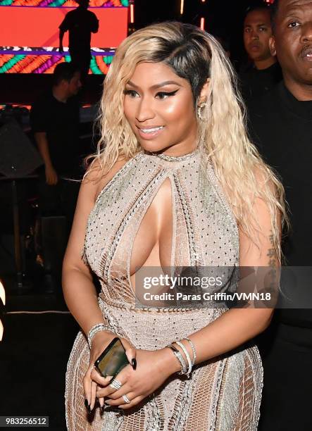 Nicki Minaj onstage at the 2018 BET Awards at Microsoft Theater on June 24, 2018 in Los Angeles, California.