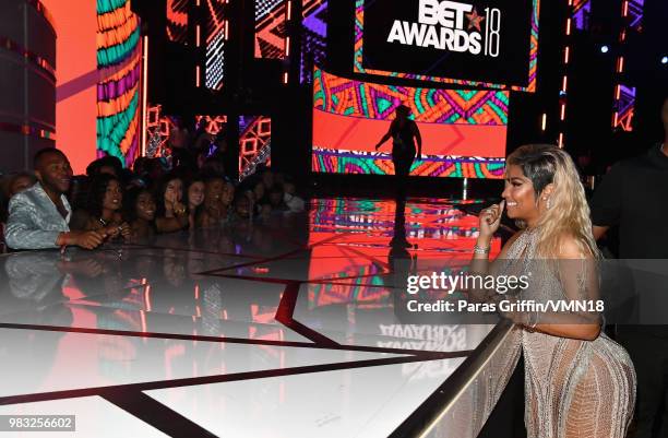 Nicki Minaj attends at the 2018 BET Awards at Microsoft Theater on June 24, 2018 in Los Angeles, California.