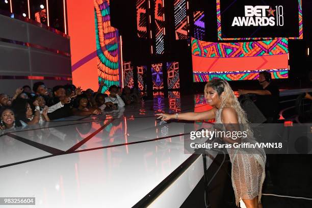 Nicki Minaj attends at the 2018 BET Awards at Microsoft Theater on June 24, 2018 in Los Angeles, California.