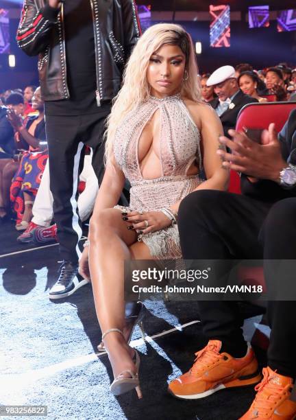 Nicki Minaj is seen at the 2018 BET Awards at Microsoft Theater on June 24, 2018 in Los Angeles, California.