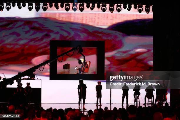 Cole performs onstage at the 2018 BET Awards at Microsoft Theater on June 24, 2018 in Los Angeles, California.