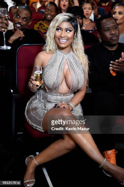 Nicki Minaj attends the 2018 BET Awards at Microsoft Theater on June 24, 2018 in Los Angeles, California.