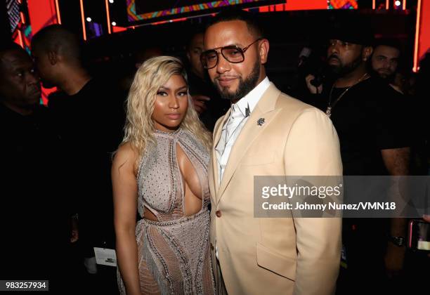 Nicki Minaj and Director X attend the 2018 BET Awards at Microsoft Theater on June 24, 2018 in Los Angeles, California.