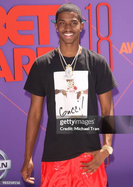 Christian Combs arrives to the 2018 BET Awards held at Microsoft Theater on June 24, 2018 in Los Angeles, California.