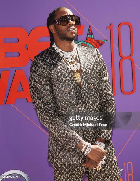 Tauheed Epps aka 2 Chainz arrives to the 2018 BET Awards held at Microsoft Theater on June 24, 2018 in Los Angeles, California.