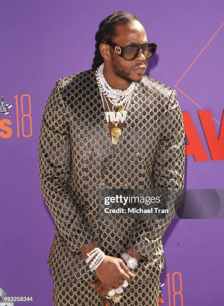 Tauheed Epps aka 2 Chainz arrives to the 2018 BET Awards held at Microsoft Theater on June 24, 2018 in Los Angeles, California.