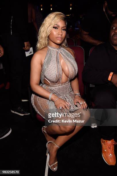 Nicki Minaj attends the 2018 BET Awards at Microsoft Theater on June 24, 2018 in Los Angeles, California.