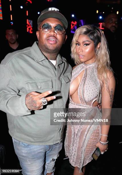 Mustard and Nikki Minaj attend the 2018 BET Awards at Microsoft Theater on June 24, 2018 in Los Angeles, California.
