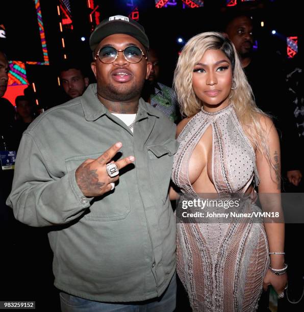 Mustard and Nikki Minaj attend the 2018 BET Awards at Microsoft Theater on June 24, 2018 in Los Angeles, California.