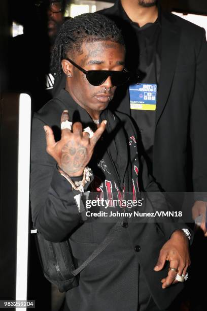 Lil Uzi Vert is seen backstage at the 2018 BET Awards at Microsoft Theater on June 24, 2018 in Los Angeles, California.