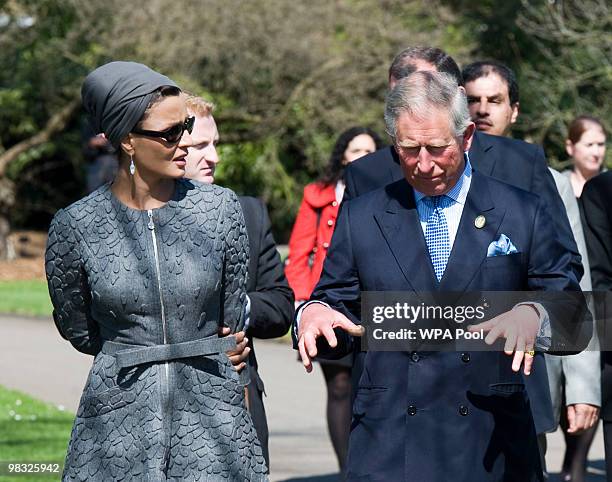 Prince Charles, Prince of Wales and Her Highness Sheikha Mozah bint Nasser Al Missned, Chairperson of Qatar Foundation for Education, Science and...