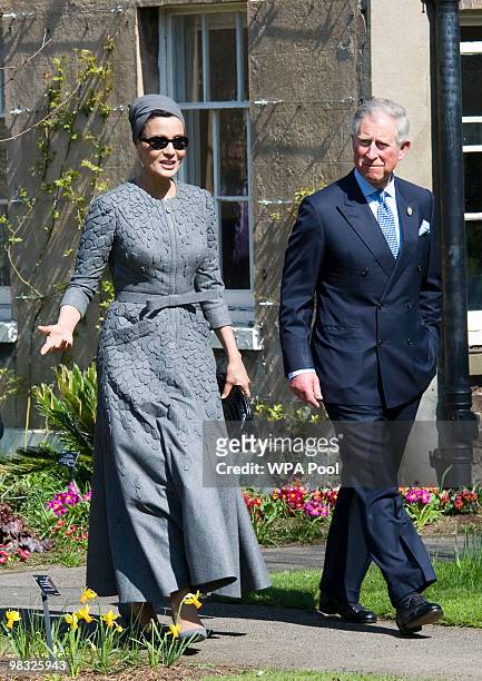 Prince Charles, Prince of Wales and Her Highness Sheikha Mozah bint Nasser Al Missned, Chairperson of Qatar Foundation for Education, Science and...