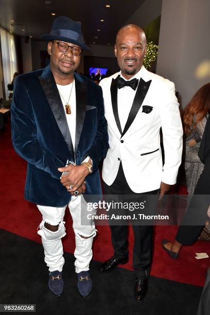 Bobby Brown and Big Tigger pose in the press room at the 2018 BET Awards at Microsoft Theater on June 24, 2018 in Los Angeles, California.